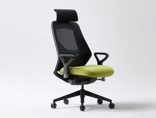 Ergonomic Mesh Office Chair with Adjustable Headrest and Armrests, Green/Black, 25.6 x 25.6 x 47.2-51.2 in