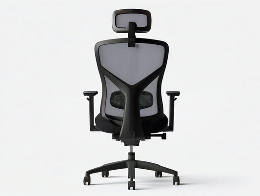 Ergonomic Mesh Office Chair with Adjustable Headrest, Lumbar Support, and Adjustable Armrests, Black/Gray, 25.6 x 25.6 x 45.3-52.8 in
