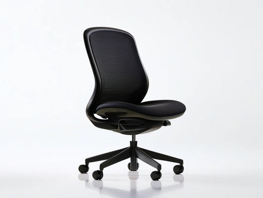 Black Mesh Armless Office Chair with Padded Seat, 25.6 x 25.2 x 37.4-41.3 in