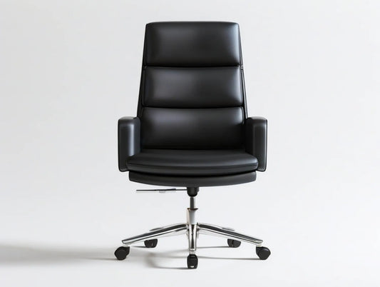Black High-Back Executive Office Chair, 26.4 x 27.6 x 45.7-49.6 in